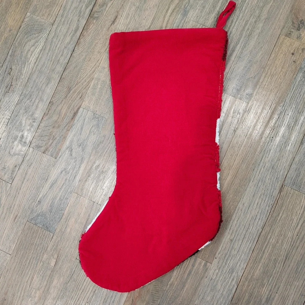 Wool Latch Hook Full‎ Size Christmas Stocking St Nicholas Jolly Santa Claus
